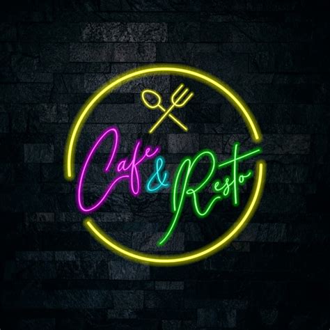 Premium Vector Cafe And Resto Neon Lettering Design