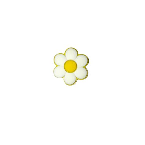 Aplique Emborrachado Flor Branca C Miolo Amarelo 2 0cm 2UN