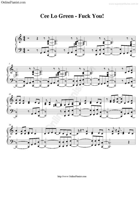 Super Partituras Fuck You V Ceelo Green