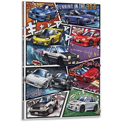 KUCHAO JDM Cars Poster Sur Toile Avec Initiale D M Art Cars Cool Car