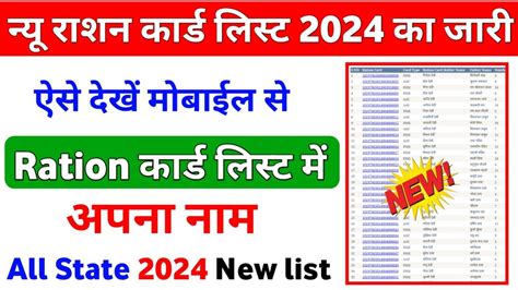 Ration Card List Name Check 2024 राशन कार्ड की नई लिस्ट में अपना