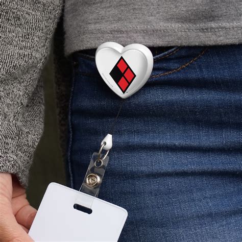 Harley Quinn Diamond Logo Heart Lanyard Retractable Reel Badge Id Card