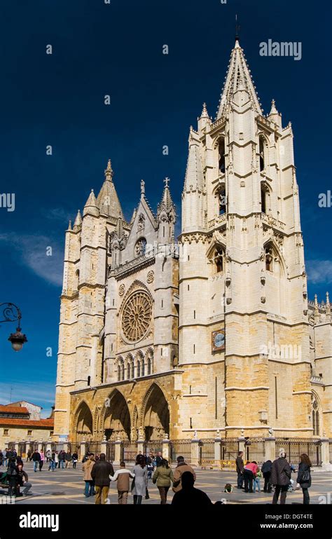 Cathedral of Leon in Spain Stock Photo - Alamy