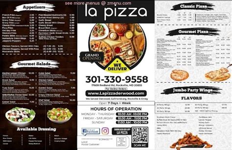 Online Menu of La Pizza Restaurant, Derwood, Maryland, 20855 - Zmenu