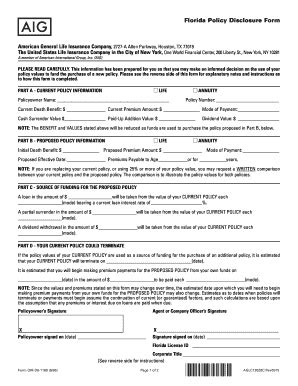 Fillable Online Florida Policy Disclosure Form Goforforms Fax