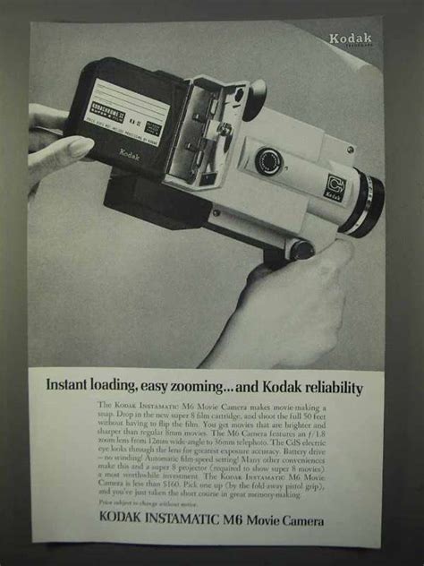 1966 Kodak Instamatic M6 Movie Camera Ad Reliability 1960 69