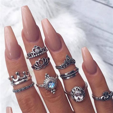 Pieces Nude Press On Coffin Nails Etsy