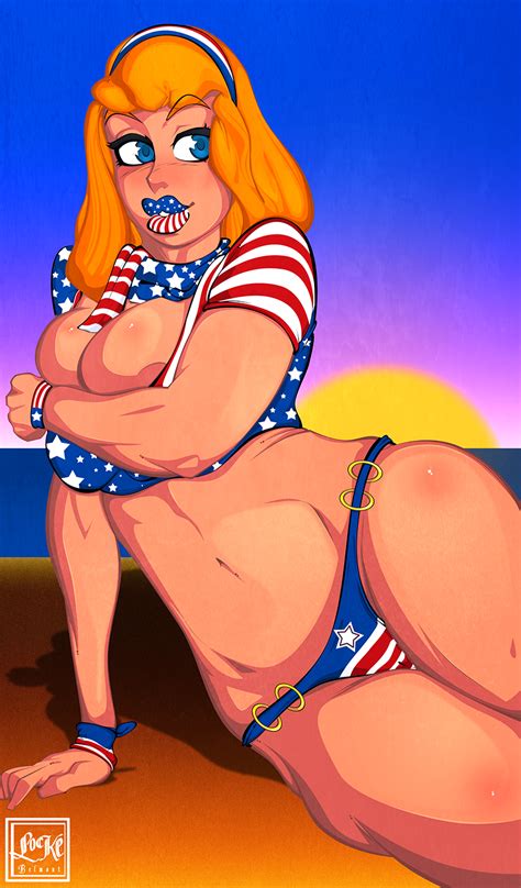 Rule Girls American Flag American Flag Bikini Beach Bikini Breasts Daphne Blake Female