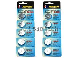 CR2032 LOT10_CR2032-C/5B | Lot of 10 Newsun 3V Battery CR2032-C/5B
