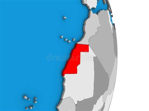 Western Sahara On 3d Globe Stock Illustration Illustration Of