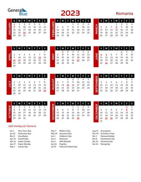 2023 Romania Calendar with Holidays