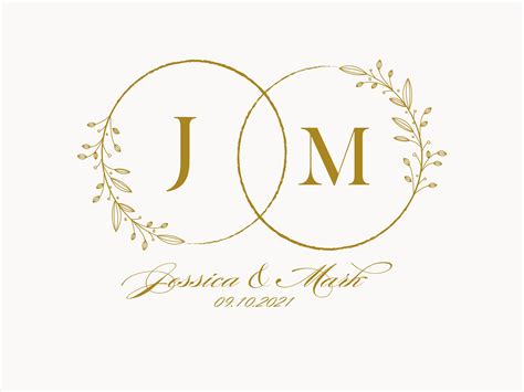 Hochzeit Monogramm Logo Design Blumen Kranz Monogramm Logo Etsy De