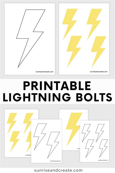 Free Printable Lightning Bolt Templates Sunrise And Create