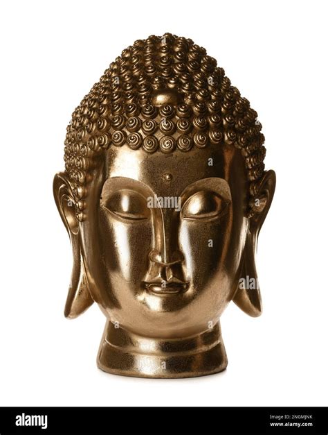 Beautiful golden Buddha sculpture isolated on white Stock Photo - Alamy