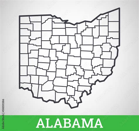 Simple outline map of Alabama, USA. Vector graphic illustration. Stock ... 
