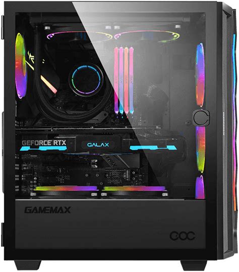 Корпус игрового ПК GAMEMAX Black Diamond COC ATX Mid-Tower, передняя ...