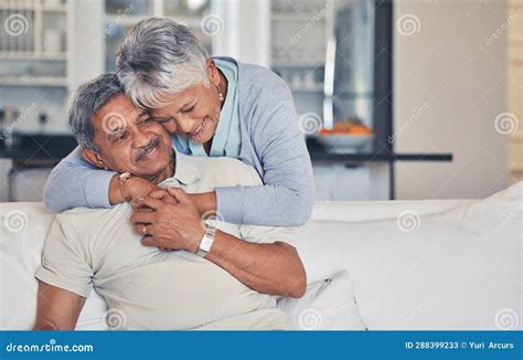 Senior Couple Hug And Love In Care Support Or Embrace And Bonding On