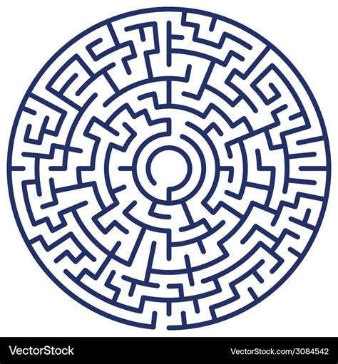 Round Maze Royalty Free Vector Image Vectorstock