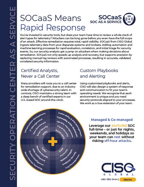 SOCaaS Security Operations Center As A Service Service Overview