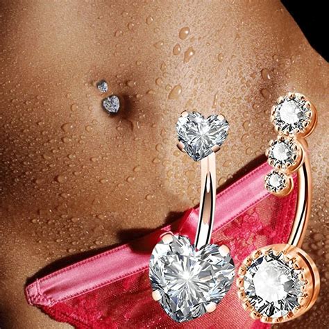 Stahl Bauchnabel Ringe F R Frauen M Dchen Kristall Piercing Nabel Ring