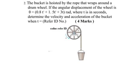 Solved The Bucket Is Hoisted By The Rope That Wraps Chegg