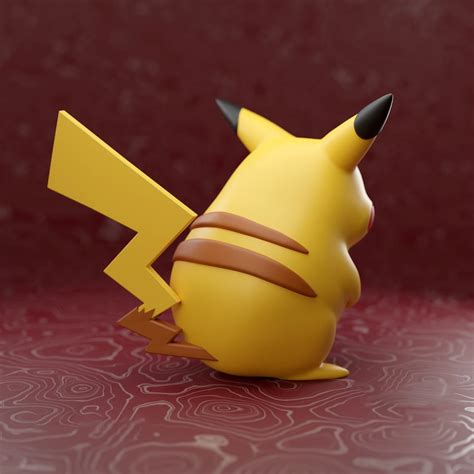 Pokemon Pikachu 3d Model Print File Fat Pikachu Pokemon Etsy