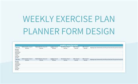 Workout Plan Template Google Sheets Infoupdate Org