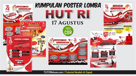 Kumpulan Desain Poster Lomba 17 Agustus Hut Ri Format Coreldraw Free