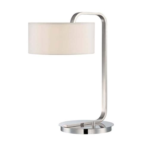 Eglo Pinto 20 In Chrome Table Lamp With Clear White Shade 20597a The