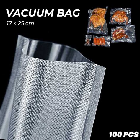 Luckima Kantong Plastik Vacuum Sealer Storage Bag 100PCS 17 X 25 Cm