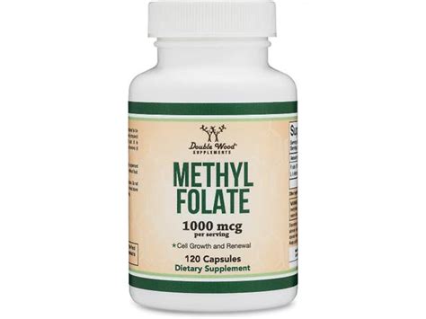 Фолиевая кислота Double Wood Supplements Methylfolate 1000 mcg 5-MTHF ...