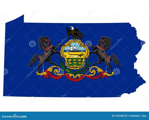 Pennsylvania Map Flag Vector Illustration Eps Stock Vector