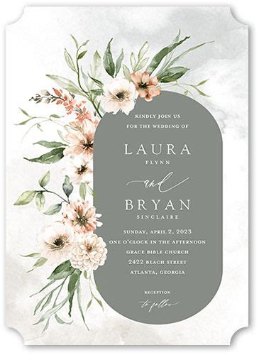 Wild Botanic 5x7 Stationery Card By Lady Jae Digital Invitations Wedding Digital Wedding