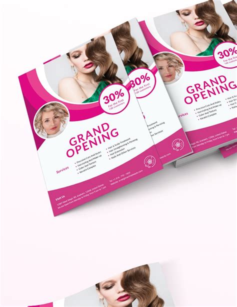 Hair Salon Grand Opening Flyer Template In Indesign Word Publisher