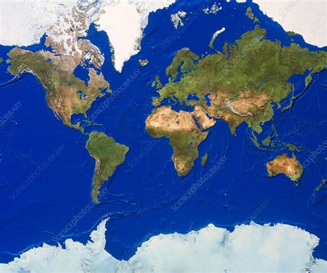 Whole Earth map - Stock Image - E050/0445 - Science Photo Library