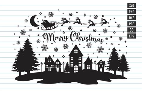 Merry Christmas Svg Christmas Scene Svg Christmas Shirt Svg Etsy