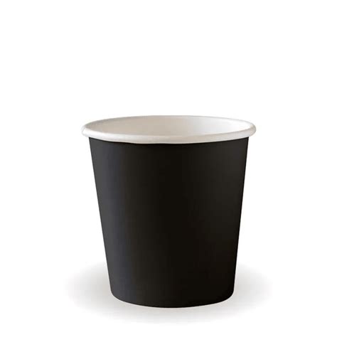 BioPak BC 4B 120ml Black Single Wall Hot Cup Industry Kitchens