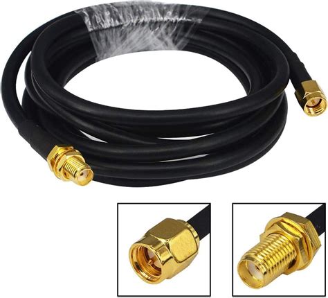 WiFi Antenna Cable 2M 6 56ft SMA Male To SMA Female RG58 50 Ohm Coaxial