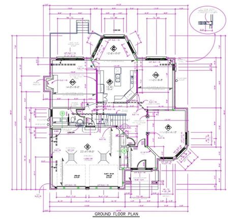 Modern House Plan with Detailed AutoCAD Drawing