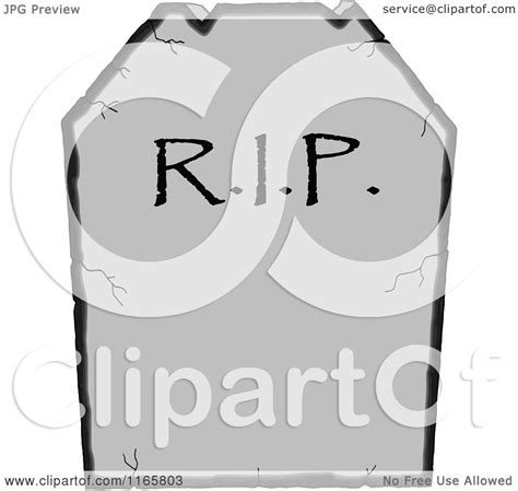 Cartoon Of A Cracked Rip Tombstone Royalty Free Vector Clipart By