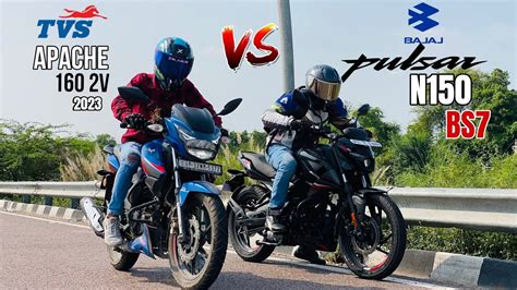 Bajaj Pulsar N E Bs Vs Tvs Apache V E Bs Top End Race