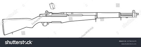 Vector Illustration M1 Garand Rifle Ejecting Stock Vector Royalty Free