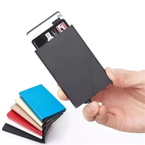 Anti Rfid Blocking Card Holder Aluminium Alloy Id Card Holder Automatic