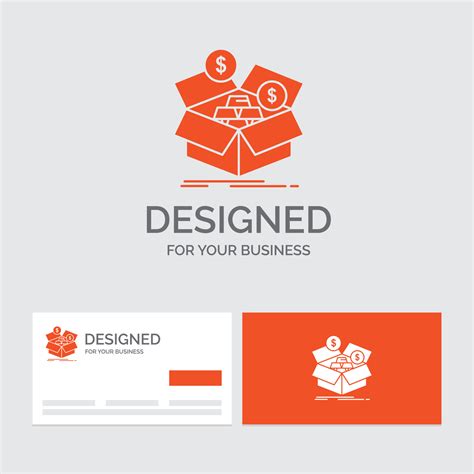 Business Logo Template For Savings Box Budget Money Growth Orange