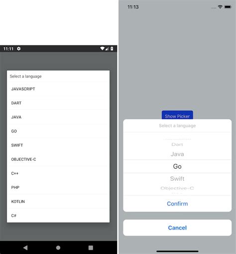 React Native Picker Module Android & IOS