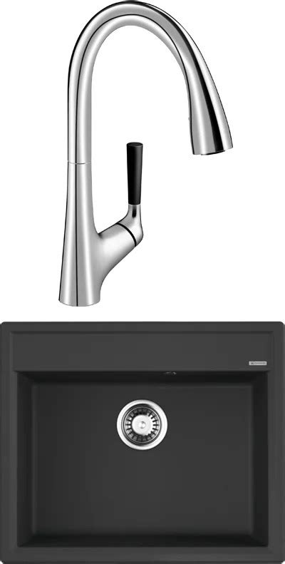 Комплект Мойка кухонная Omoikiri Daisen 60-BL черная + Смеситель для ...