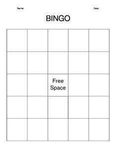 free printable 5x5 bingo templates | Bingo template, Free printable ...