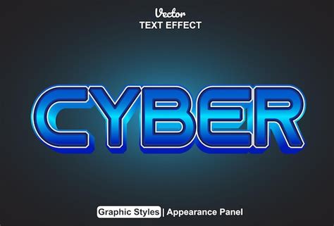 Effet De Texte Cyber Avec Style Graphique Et Modifiable Vecteur Premium