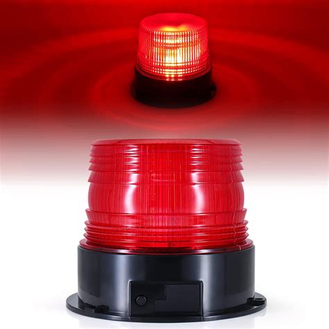 Led Strobe Light 12v 24v Red 12 Leds Rotating Flashing Warning Safety Flashing