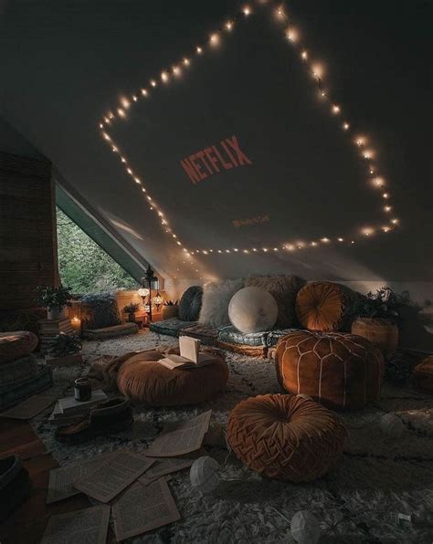 Cozy Movie Room Movie Bedroom Cozy Room Attic Movie Room Boho Dekor